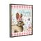 Stupell Industries Happy Easter Floral Gingham Rabbit Floater Framed Art